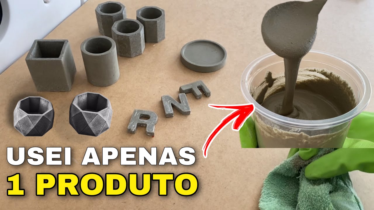 Em 15 min fiz essas peças de Concreto com apenas 1 produto. Incrível 💡