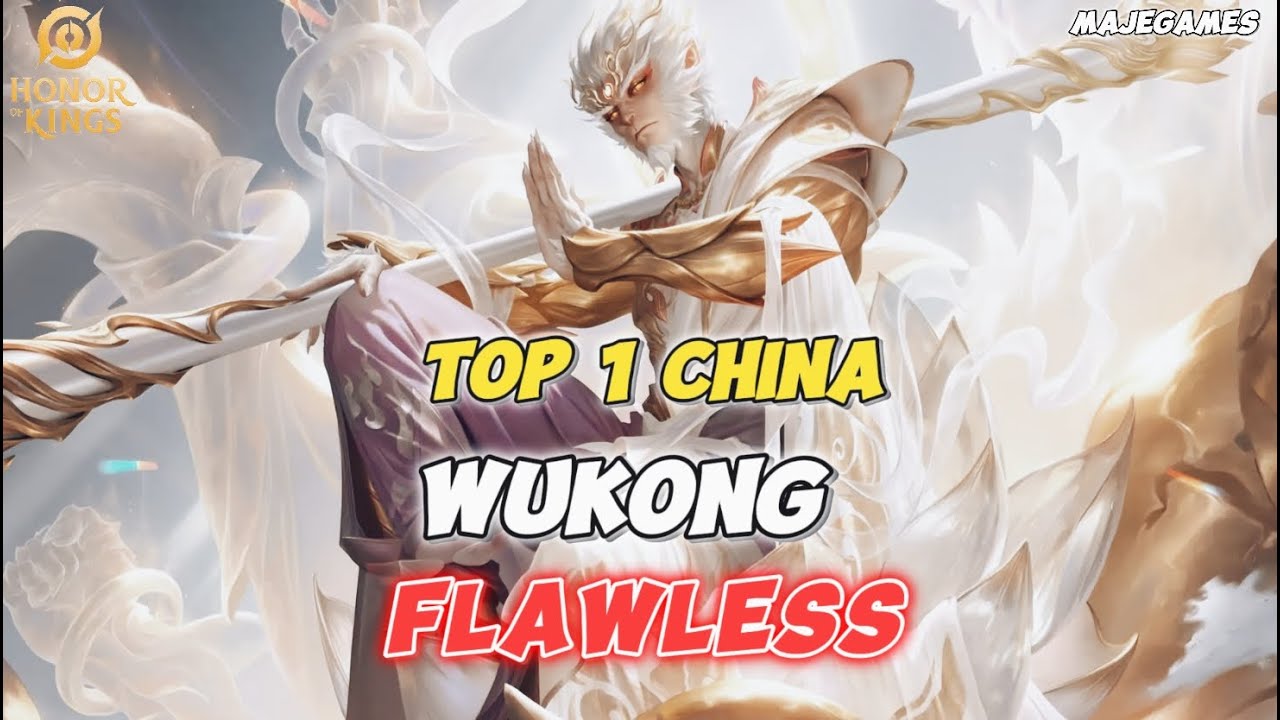 WUKONG NEW FLAWLESS SKIN GAMEPLAY 🤯 | CHINA TOP 1 WUKONG | HIGH RANK HOK | HONOR OF KINGS 🇨🇳