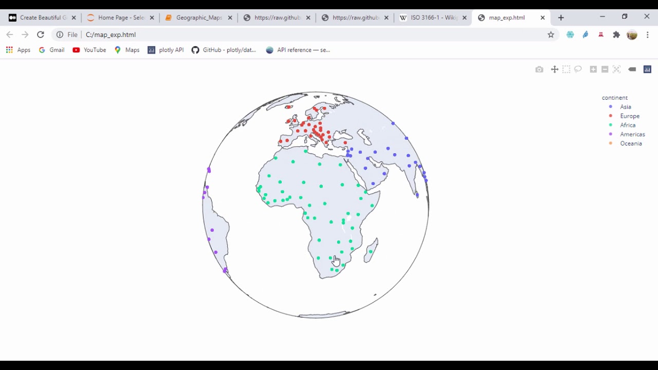 Создание географических карт с помощью plotly express