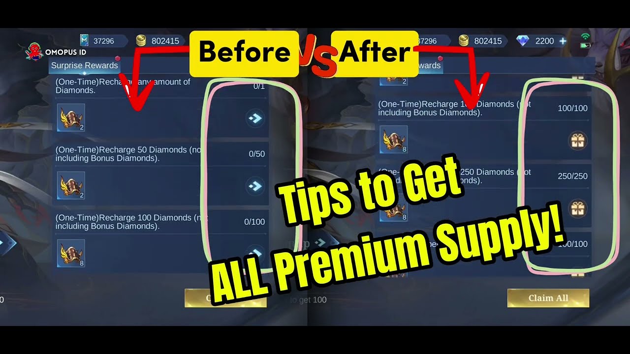 Buy Weekly Diamond Pass One by One to Complete ALL Premium Supply Tasks Mobile Legends