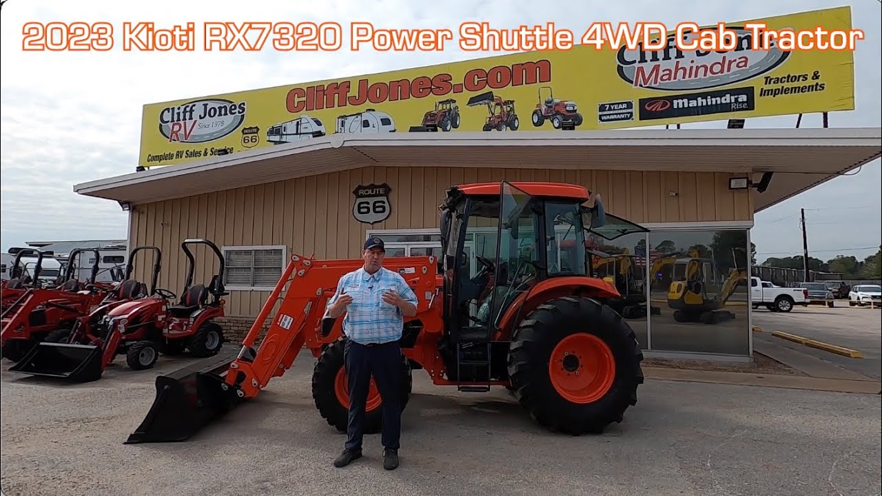 2023 Kioti RX7320 Power Shuttle 4WD Cab Tractor With Loader