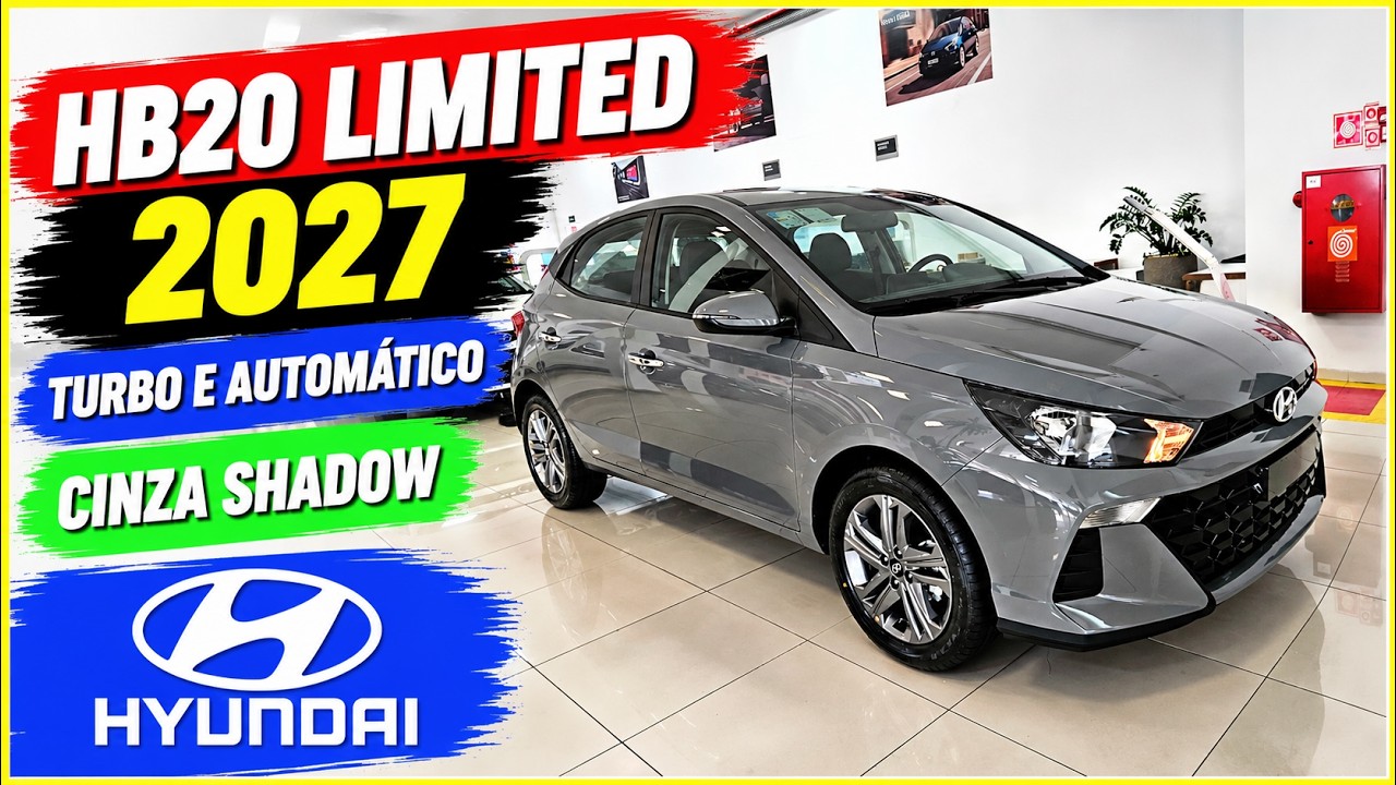 NOVO HB20 LIMITED TURBO AT 2026 A MELHOR VERSÃO NA COR CINZA SHADOW