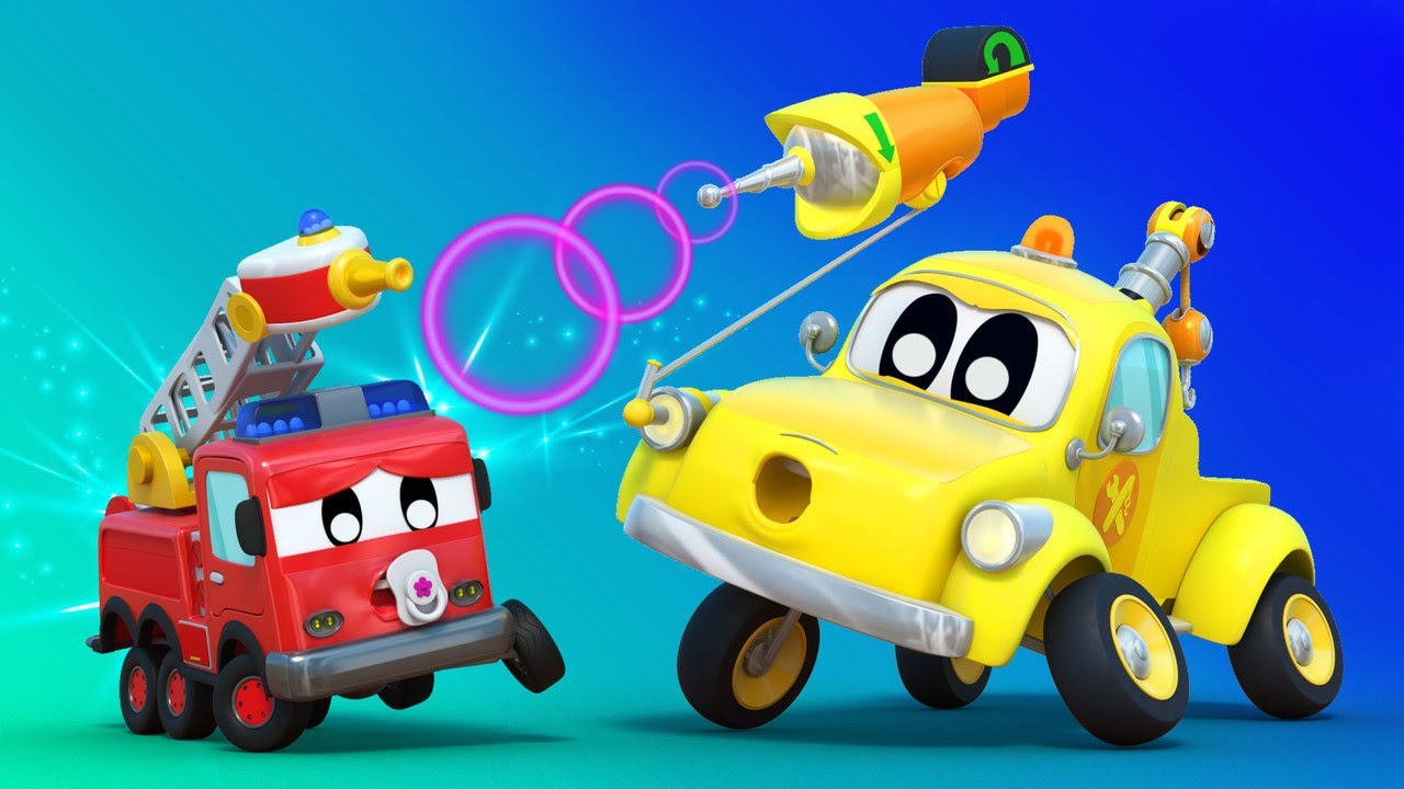 Frank el Camión Bombero es UN BEBE!  | InvenTom La Grua | Car City World App