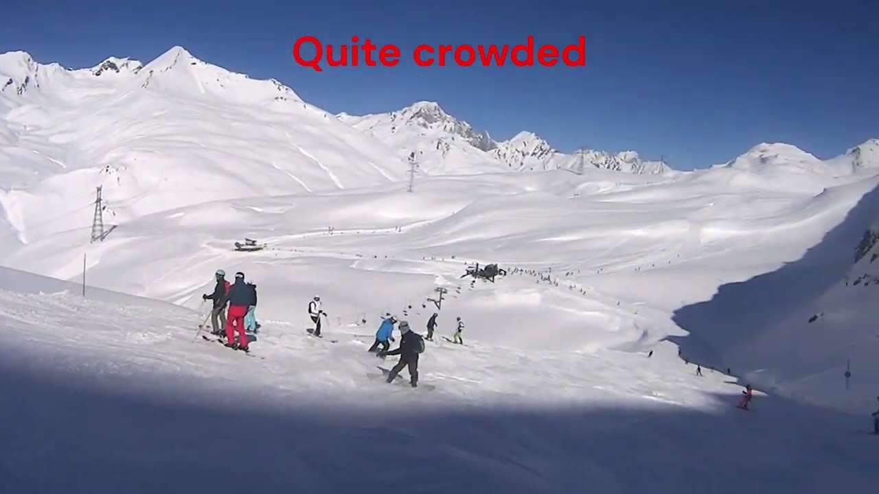 Skiing from Le Fort in La Rosiere  to Bellecombe drag lift