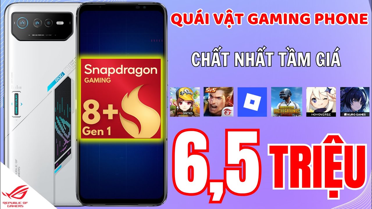 Смартфон Asus ROG Phone 6, цена которого составляет 6,5 миллионов вьетнамских донгов, предлагает ...