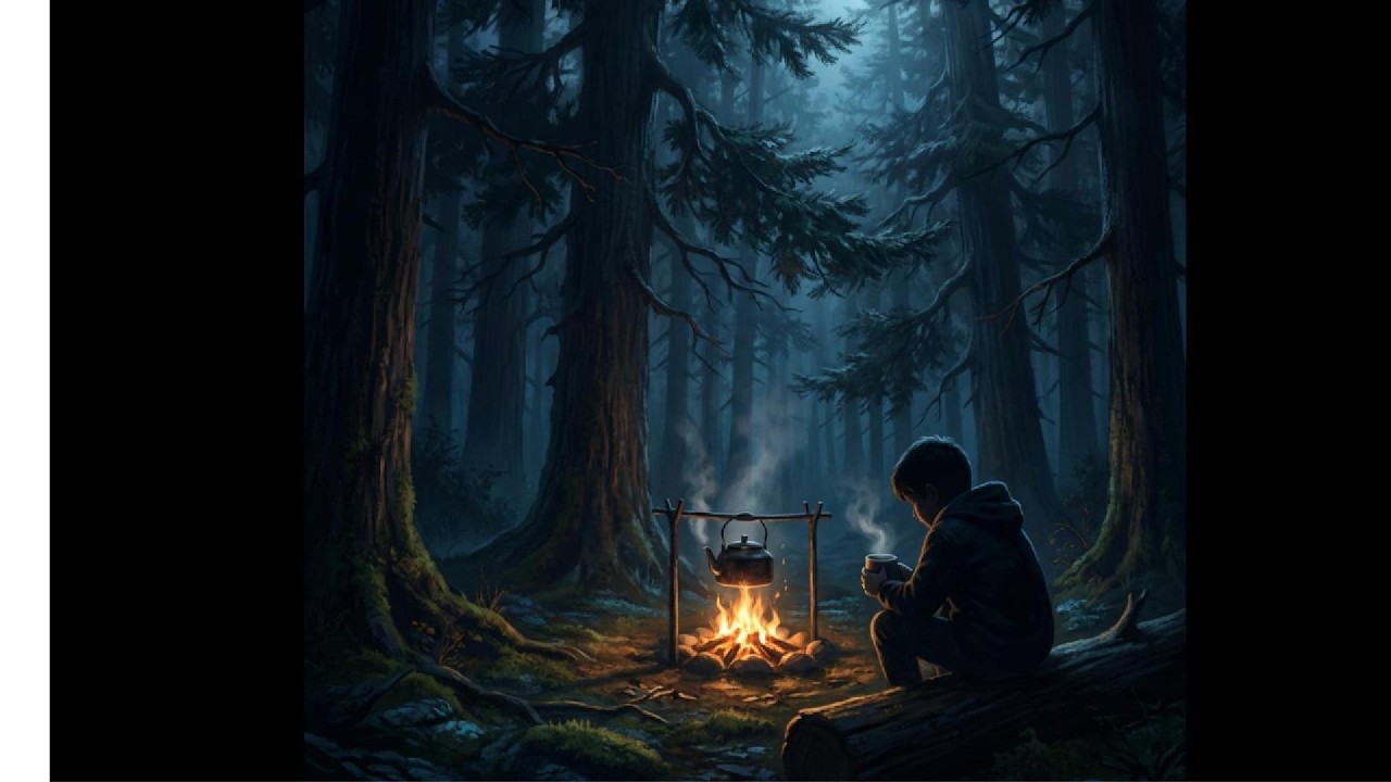 Forest Campfire Rain I Soft Female Vocal & Piano for Deep Sleep | Relaxing Night Ambience