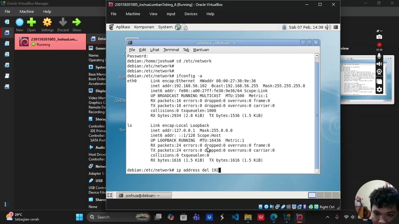 Penginstalan Linux(Debin) Pada virtualboc