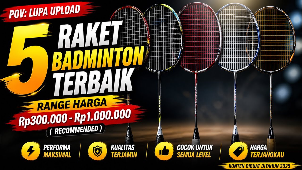 RAKET BADMINTON TERBAIK DI BAWAH HARGA SEJUTA / Rp. 1.000.000 ( Recommended ) WAJIB NONTON ya ‼️