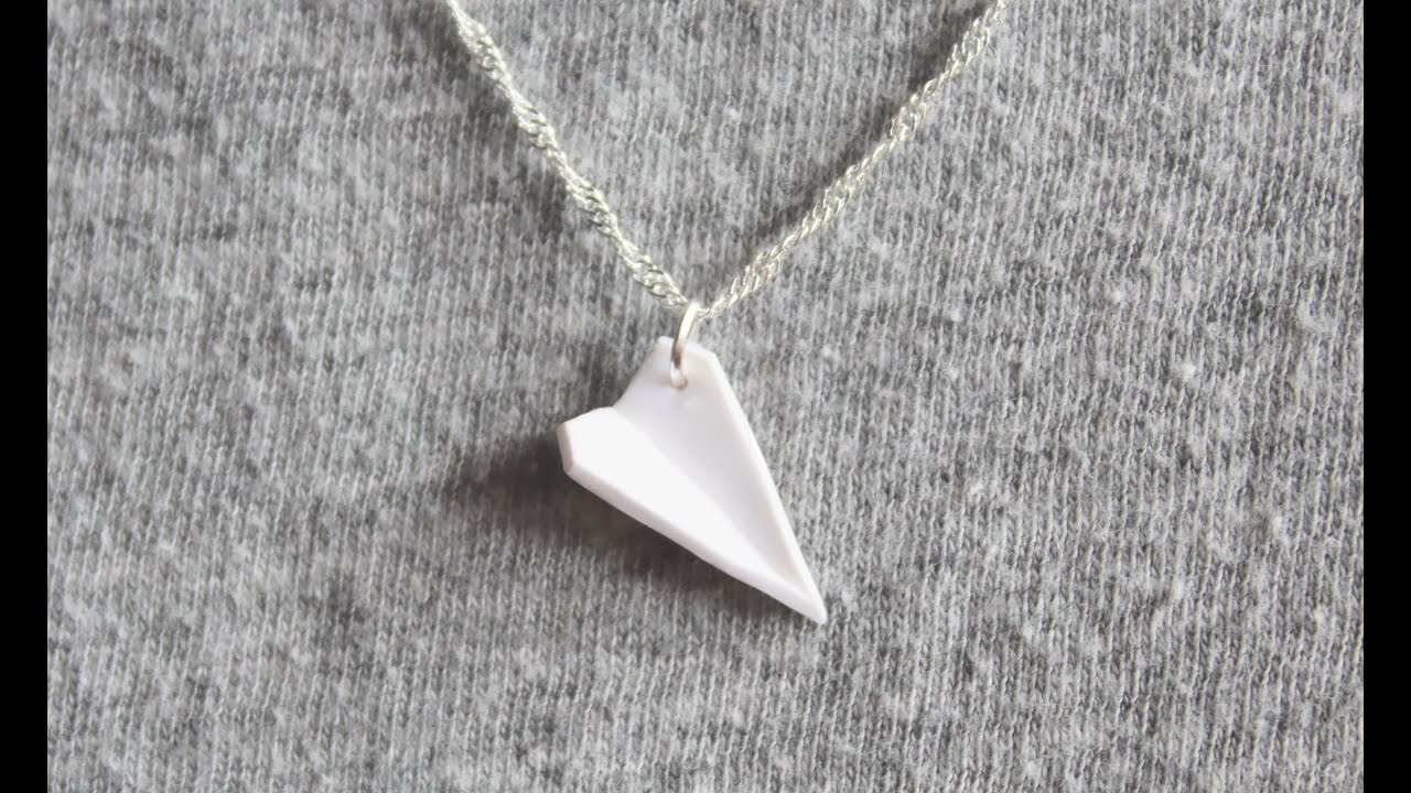 DIY: Paper Airplane Polymer Clay Necklace