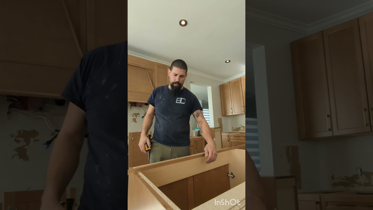 Adding a filler between cabinets