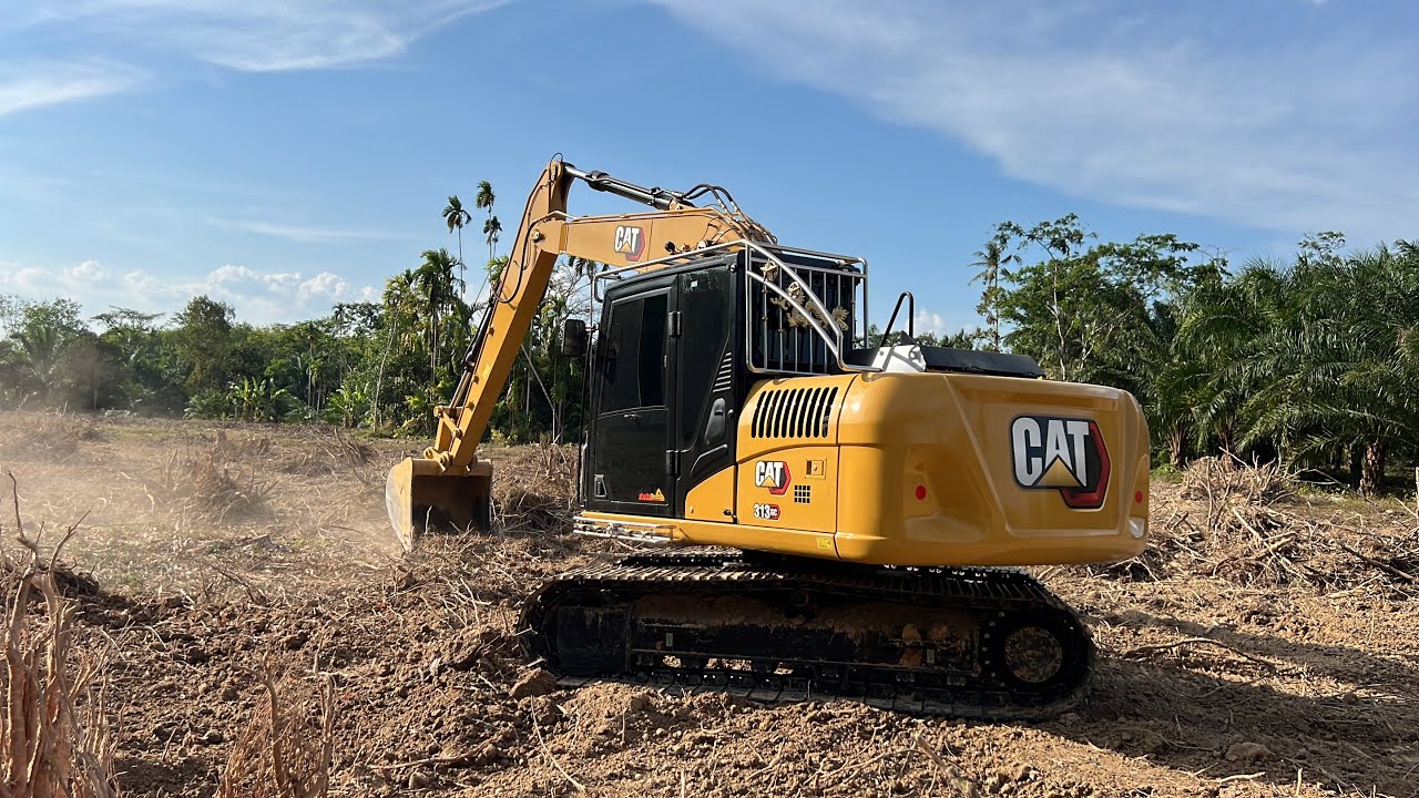 CAT 313GC ตัวใหม่ล่าสุด ขุดตอยาง #งานนี้กินนิ่ม