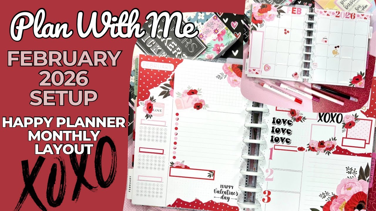 FEB 2026 SOCIAL SETUP | PLAN WITH ME | HAPPY PLANNER MONTHLY LAYOUT | LIVE LOVE POSH & KELLOFAPLAN