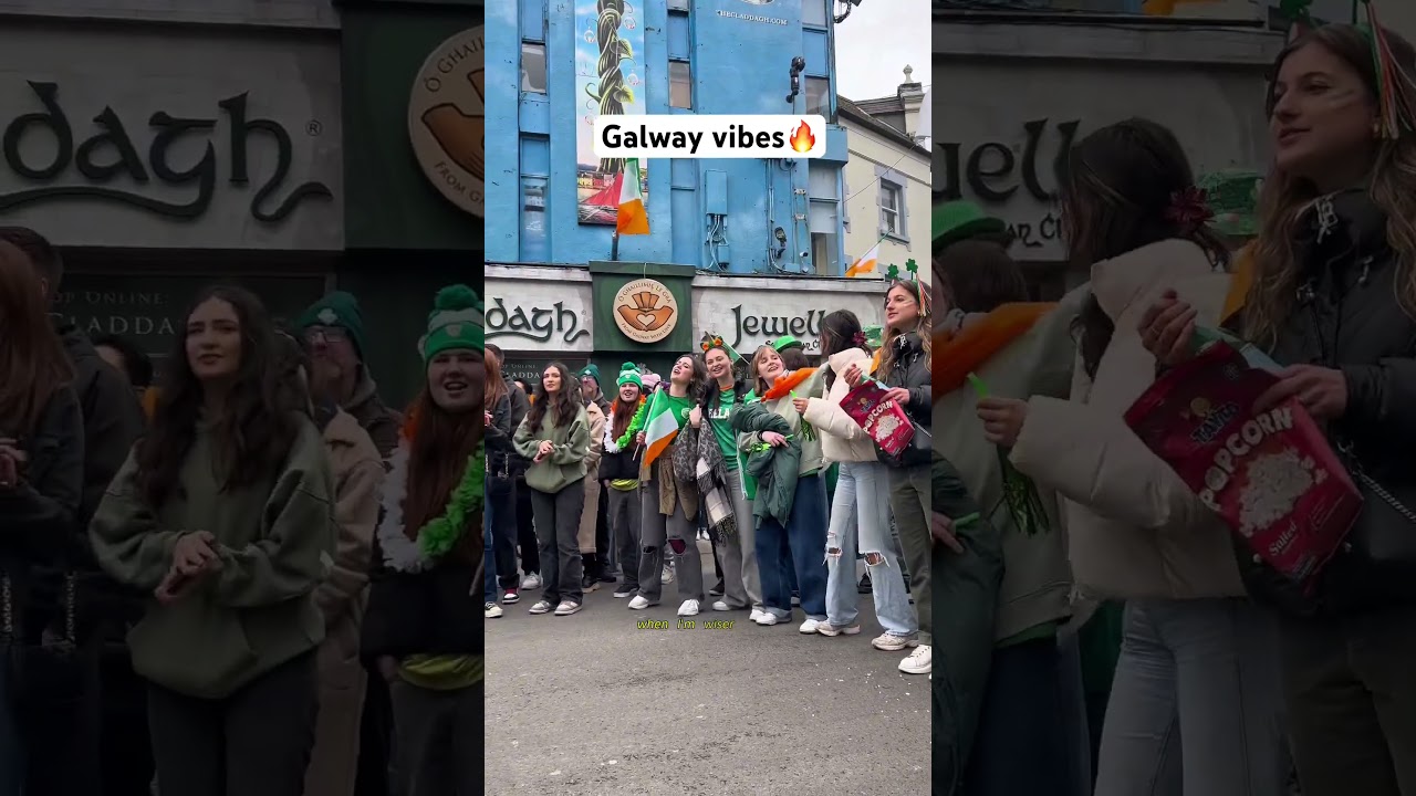 St Patrick&rsquo;s day in Galway❤️#galwaygirl #galwayireland #busking