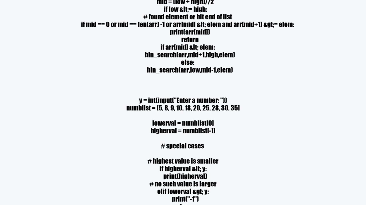 Returning the number before a given number in a list