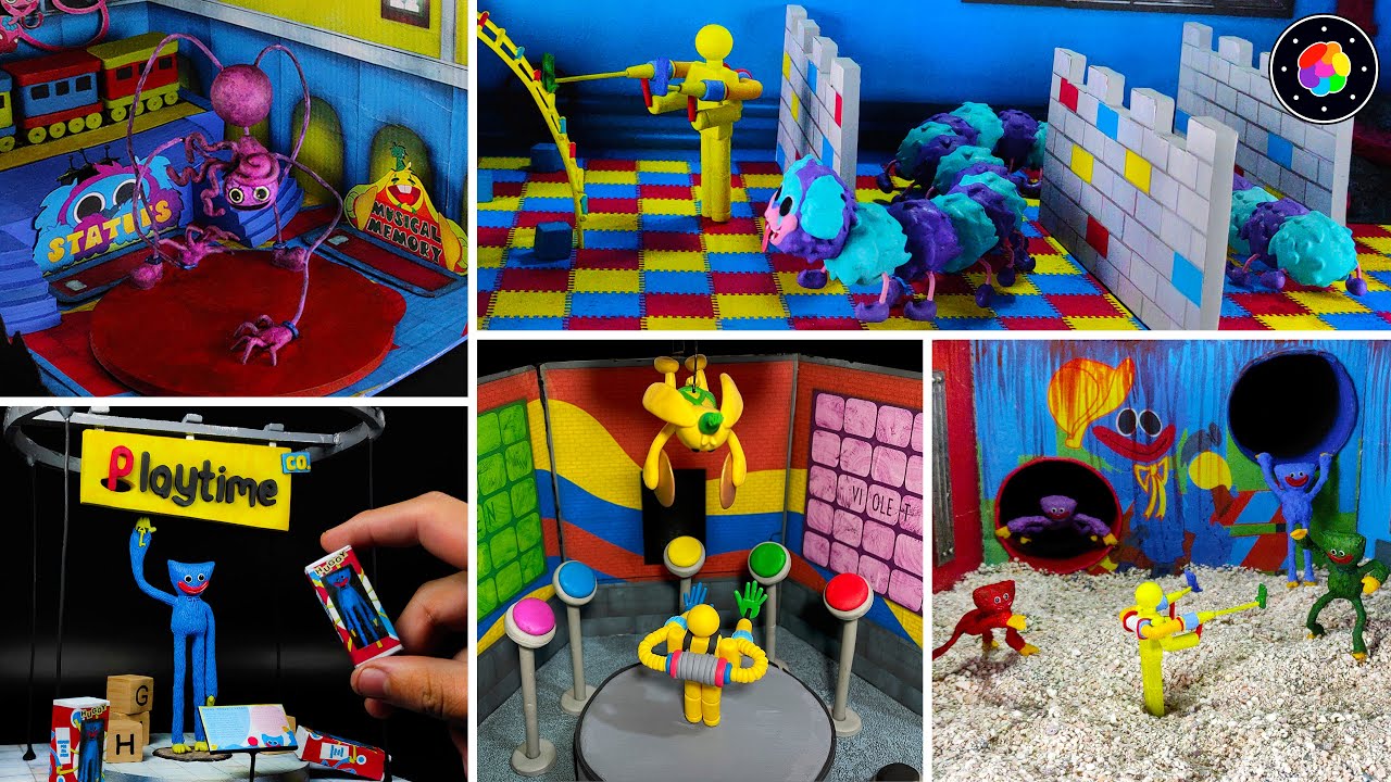 Construyendo TODO POPPY PLAYTIME con DIORAMAS (Mommy, Huggy, Bunzo, PJ y Mini Huggies) | PlastiVerse
