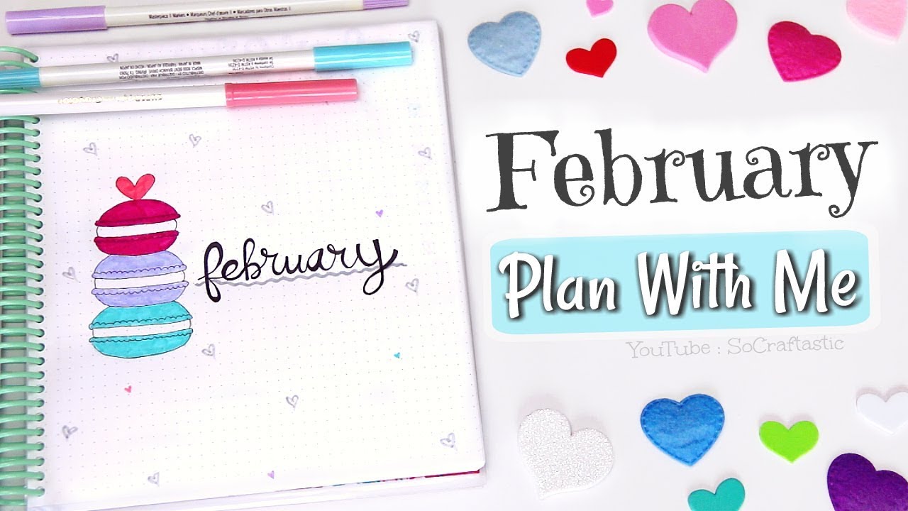 PLAN WITH ME - February 2018 Bullet Journal Setup | SoCraftastic