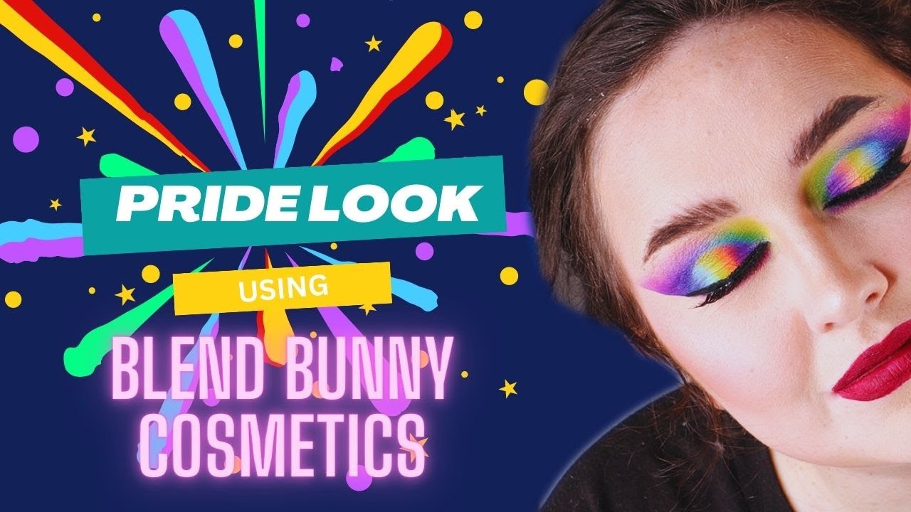 LATE 🌈 PRIDE MAKEUP LOOK 🌈 REVIEWING BLEND BUNNY COSMETICS 🐰✨