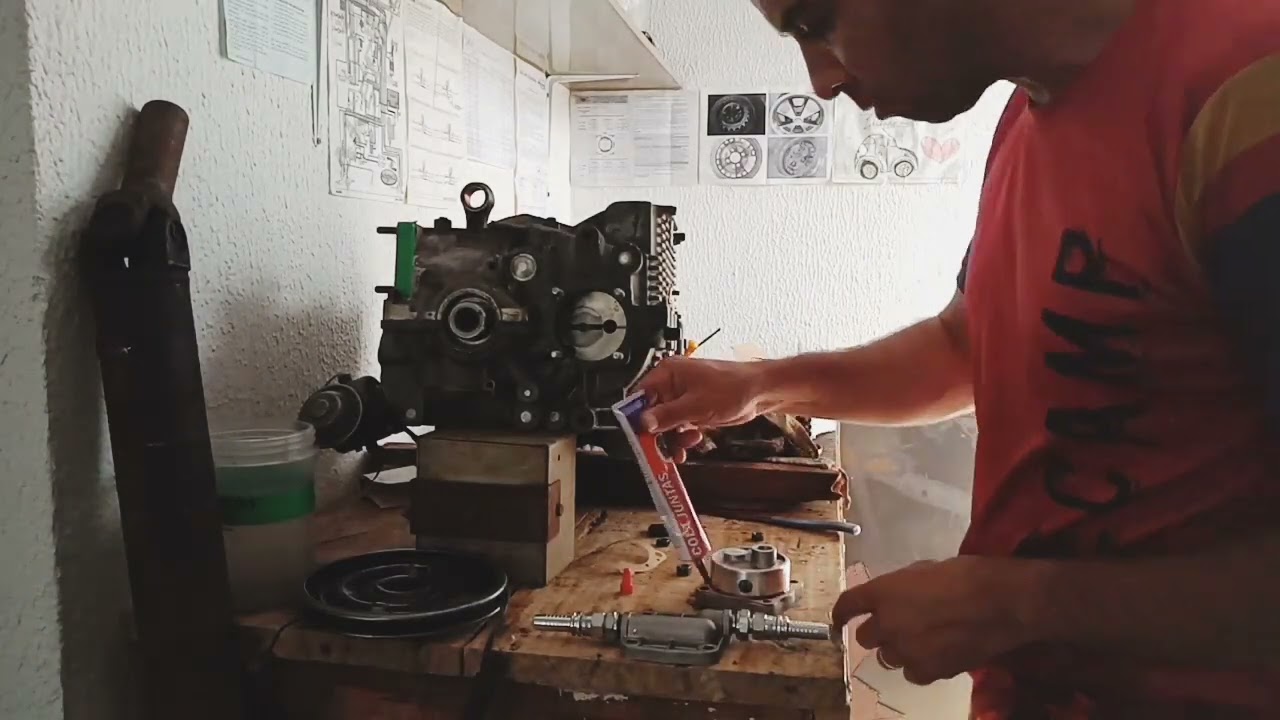 Fusca 74 do Eduardo! Instalação da bomba de óleo!