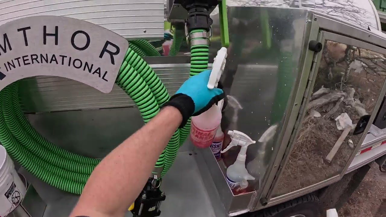 Portable restroom cleaning on a residential home construction site 💩