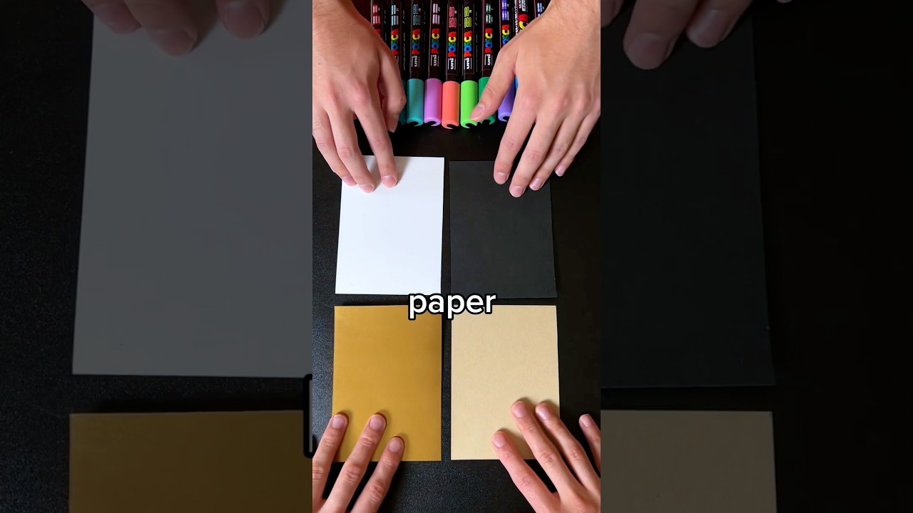 1 Drawing, But 4 types of paper&hellip; (#shorts)