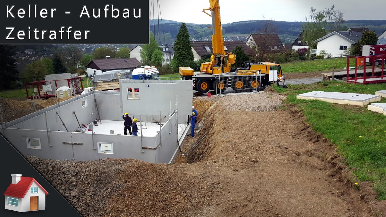 [Häusle] Keller Aufbau im Zeitraffer (Fertigkeller) 🏡 Unser Hausbau mit SchwörerHaus