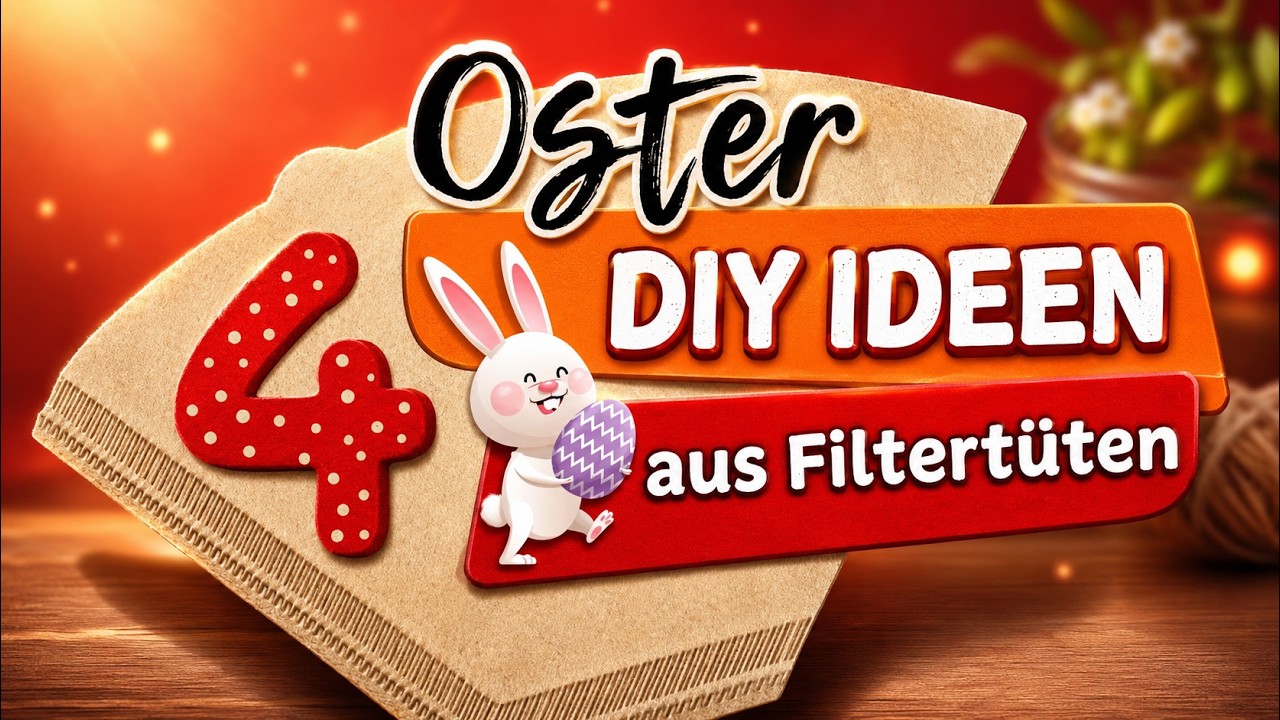 4 Bastelideen mit Filtertüten für Ostern  / Osternest / Geschenkidee / Hasengirlande