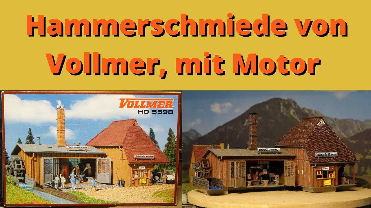 Auch Vollmer kann Funktionsmodelle, Hammerschmiede 5598, Hammer und Wasserrad mit Antrieb