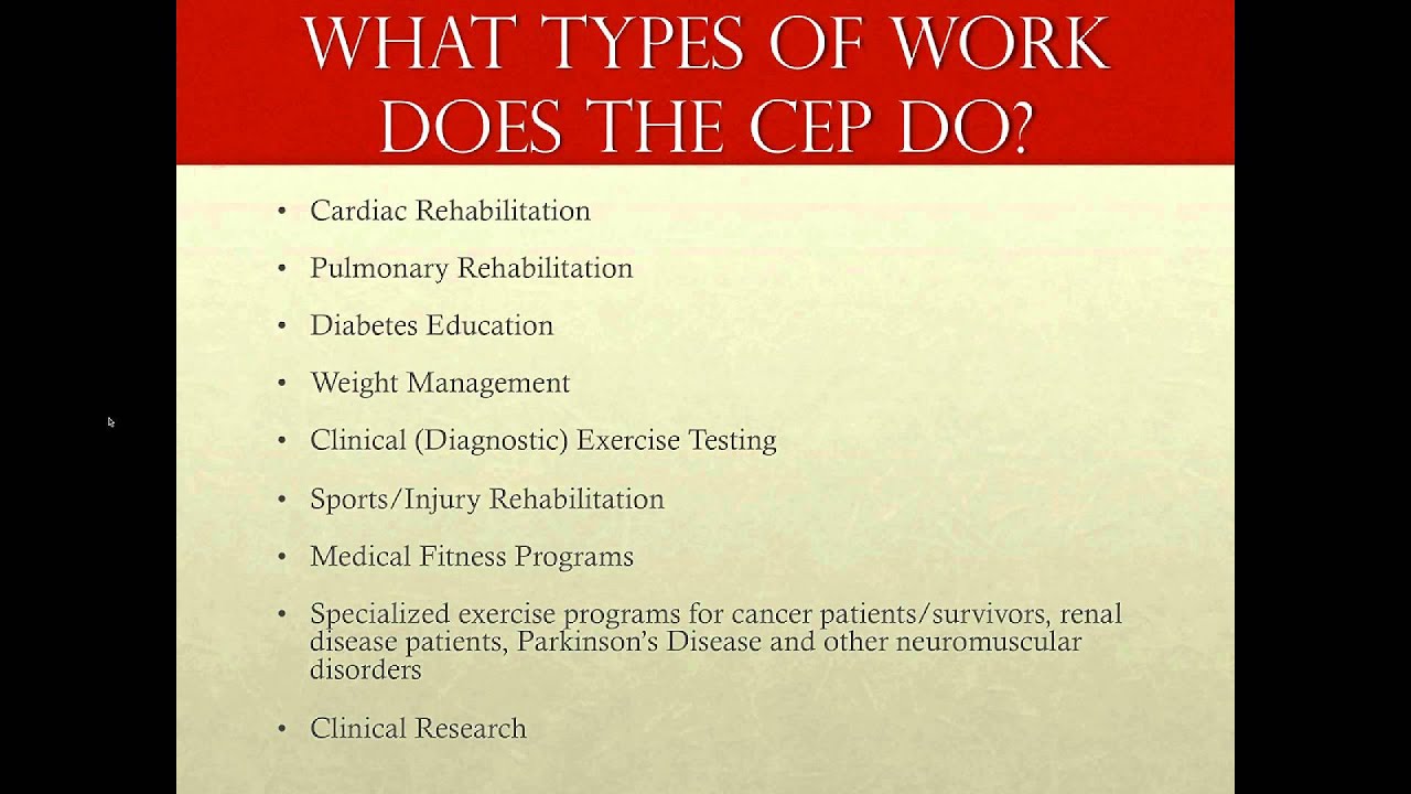 ACSM Career Webinar - Clinical Exercise Physiology