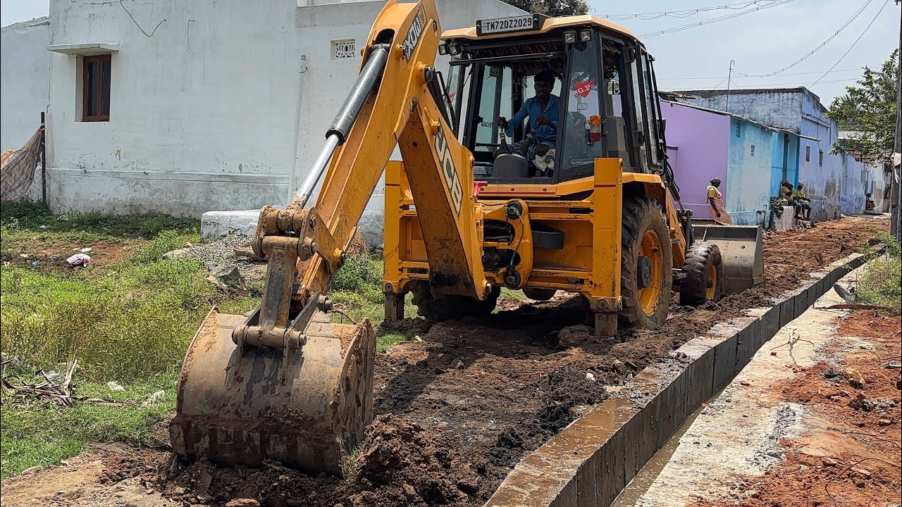JCB 3DX Mud Filling for Village House Waste Water Foundation | Heavy Machine Work || jcb video 