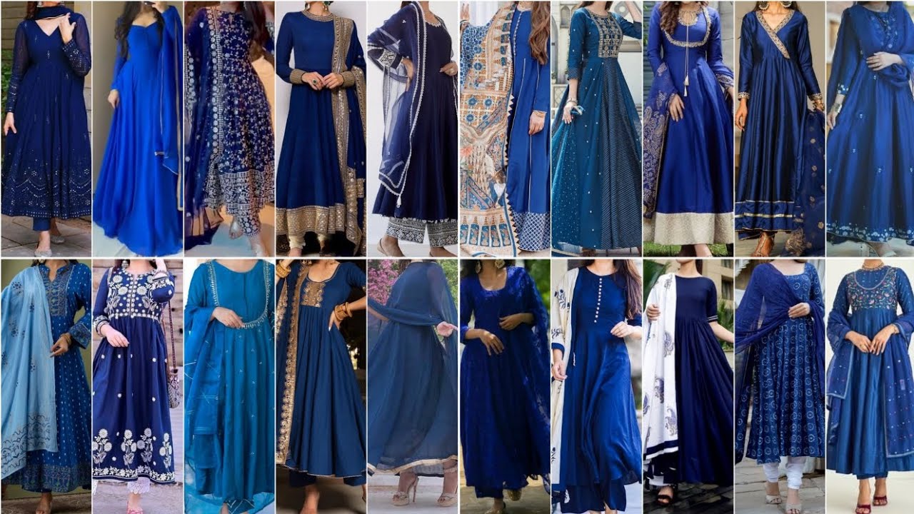 Simple Or Stylish Blue colour Anarkali Suit Design Ideas For Girls 2023