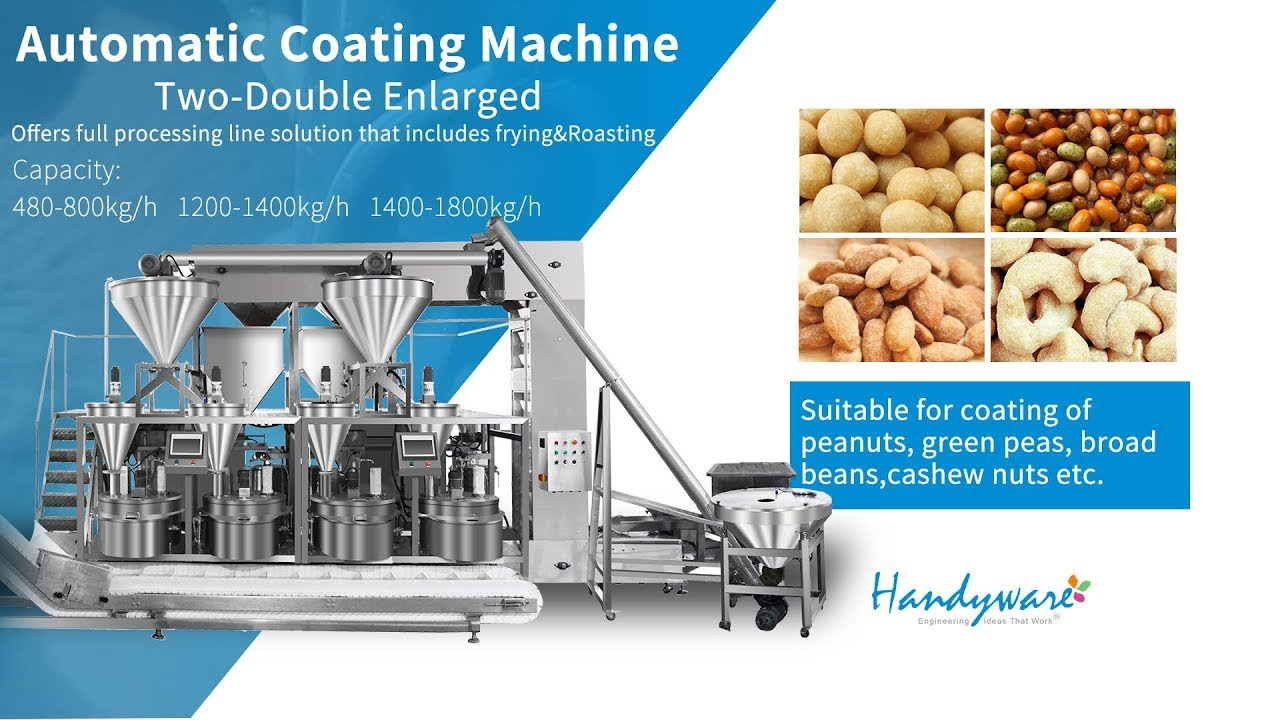 Automatic Coating Machine with Rotary Tunnel Roaster | How the machine roasts coated peanuts ?