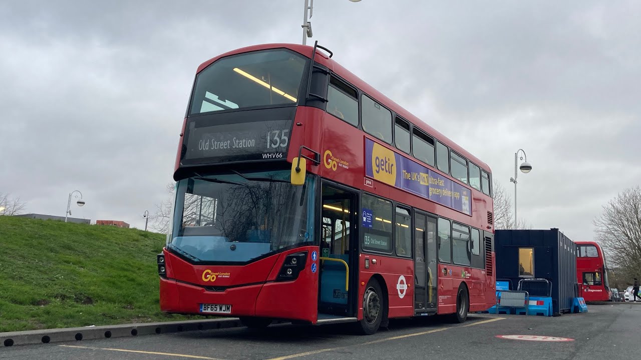 Journey on Go Ahead Route 135 Crossharbour to Island Gardens Stn. Wright Gemini 3 WHV66 (BF65 WJM)