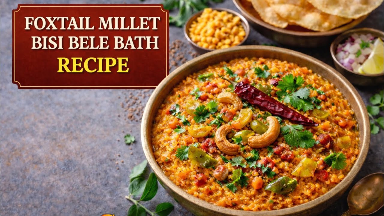 Millet bisi bele bath recipe/ Millet Sambar sadham/ Healthy millet recipe// Thinai arisi recipe 