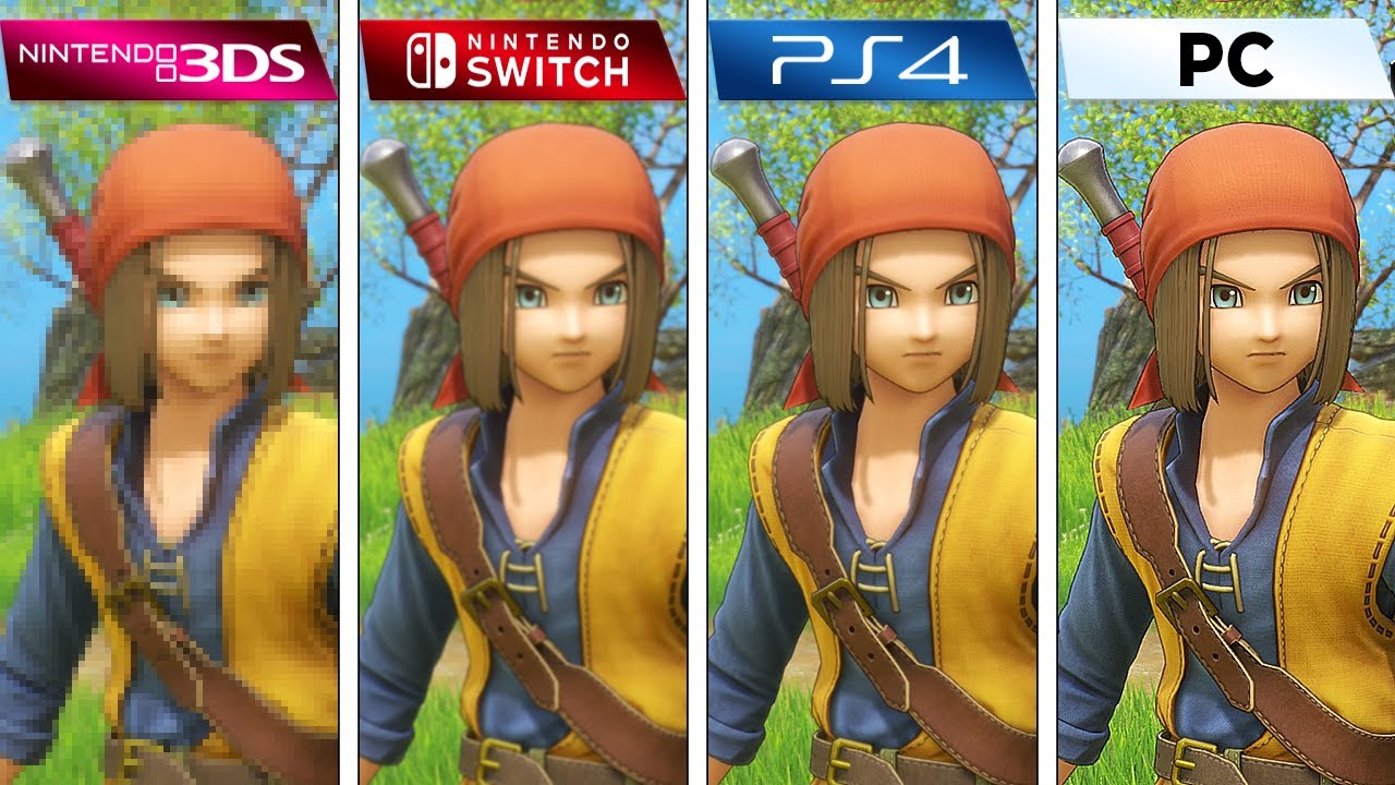 Dragon Quest XI (2017) 3DS vs Switch vs PS4 vs PC (Graphics Comparison)