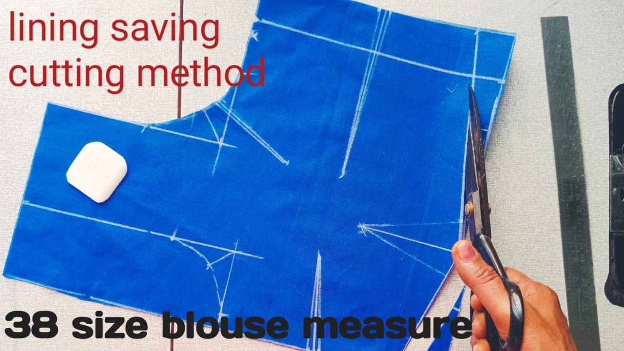 38 size blouse measure/ lining saving 4 tucks cutting method/easy sew measure