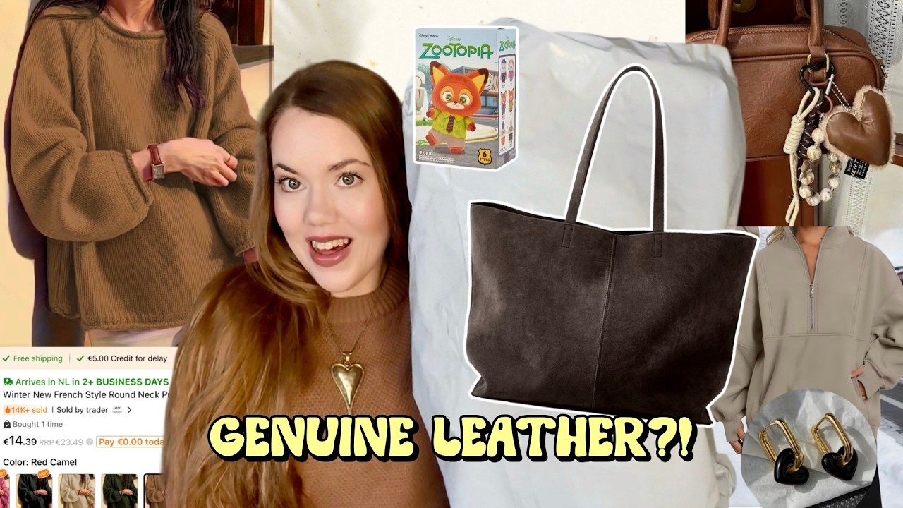 Temu Haul & Try-On! Cozy Clothing, Genuine Leather Bag & New Blind Box! 