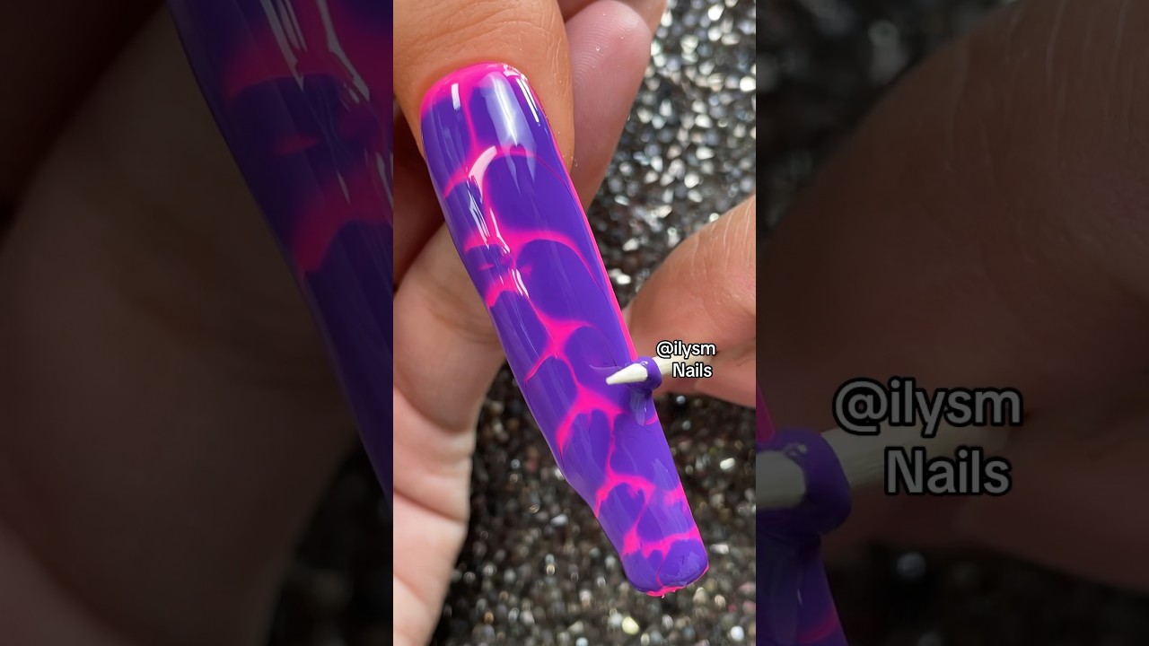 Pink + Purple = Love 🩷💜 Melting Gel Effect Nail Art #nails #nailart #satisfying #asmr