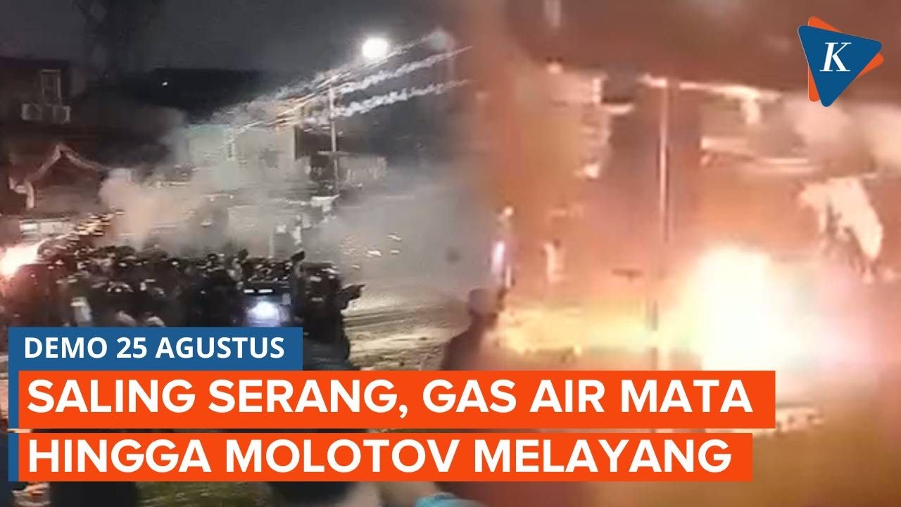 Saat Demonstran dan Aparat Saling Serang, Gas Air Mata hingga Molotov Melayang