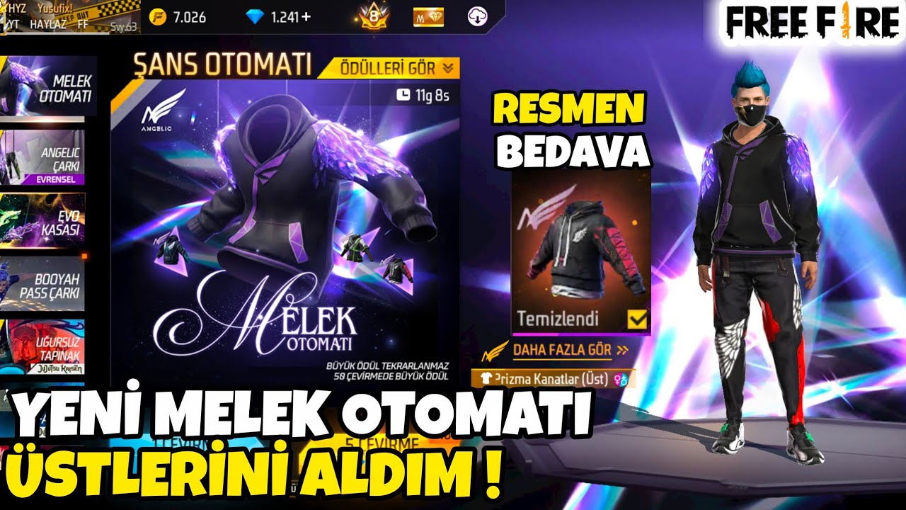 MELEK OTOMATI ETKİNLİKLERİNİ FULLEDİK ! RESMEN BEDAVAYA MELEK ÜSTÜ ALDIK - FREE FİRE ELMAS HARCAMA