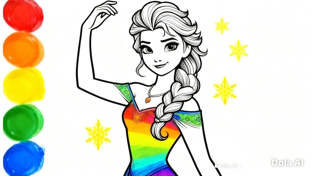 Elsa frozen | drawing and coloring for kids and toddlers