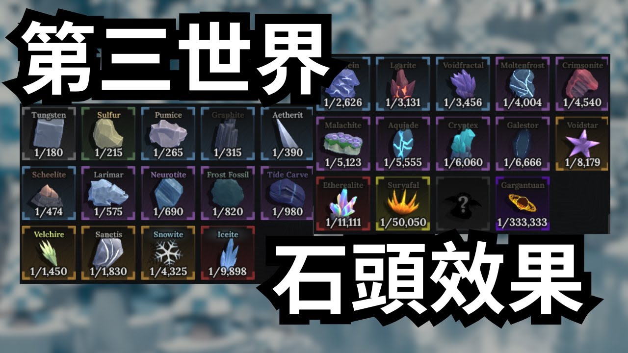 🔶第三世界所有石頭效果【Roblox】【The Forge】【鍛造者】