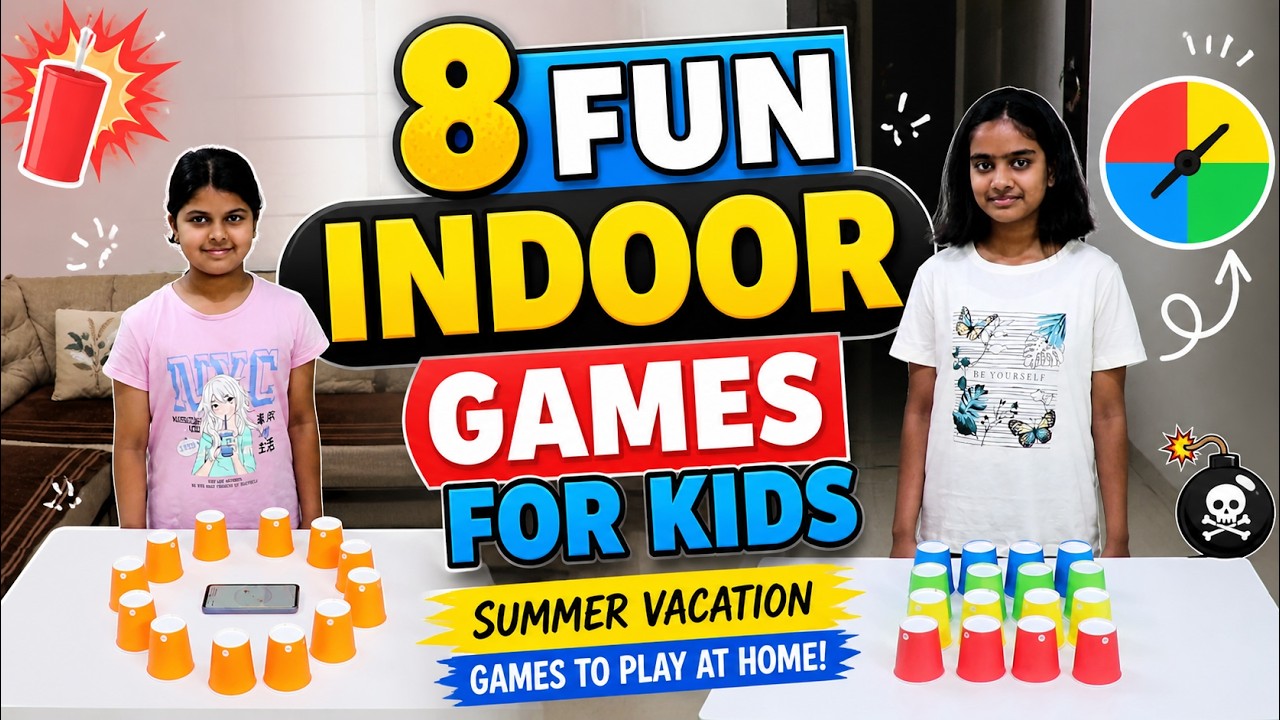 8 Fun Indoor Games for Kids 🎉 | Summer Vacation Games at Home | Fun Games to Play at Home