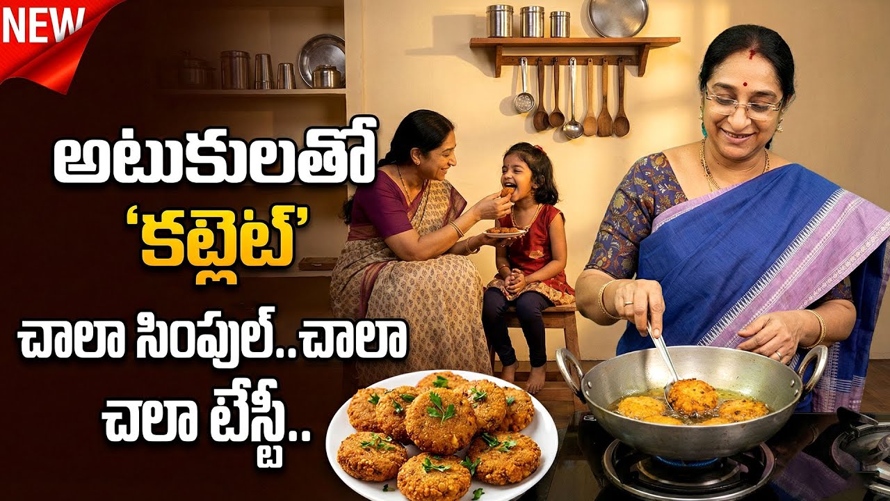 Tasty Atukula Cutlet at Home 🧆 | Ramaa Raavi Cooking | Healthy Telugu Recipe