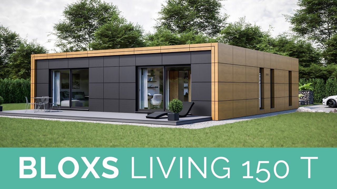 BLOXS LIVING 150 T - Superlativ Modulhaus mit großzügigem Wohn-Ess-Bereich und zwei Schlafzimmern