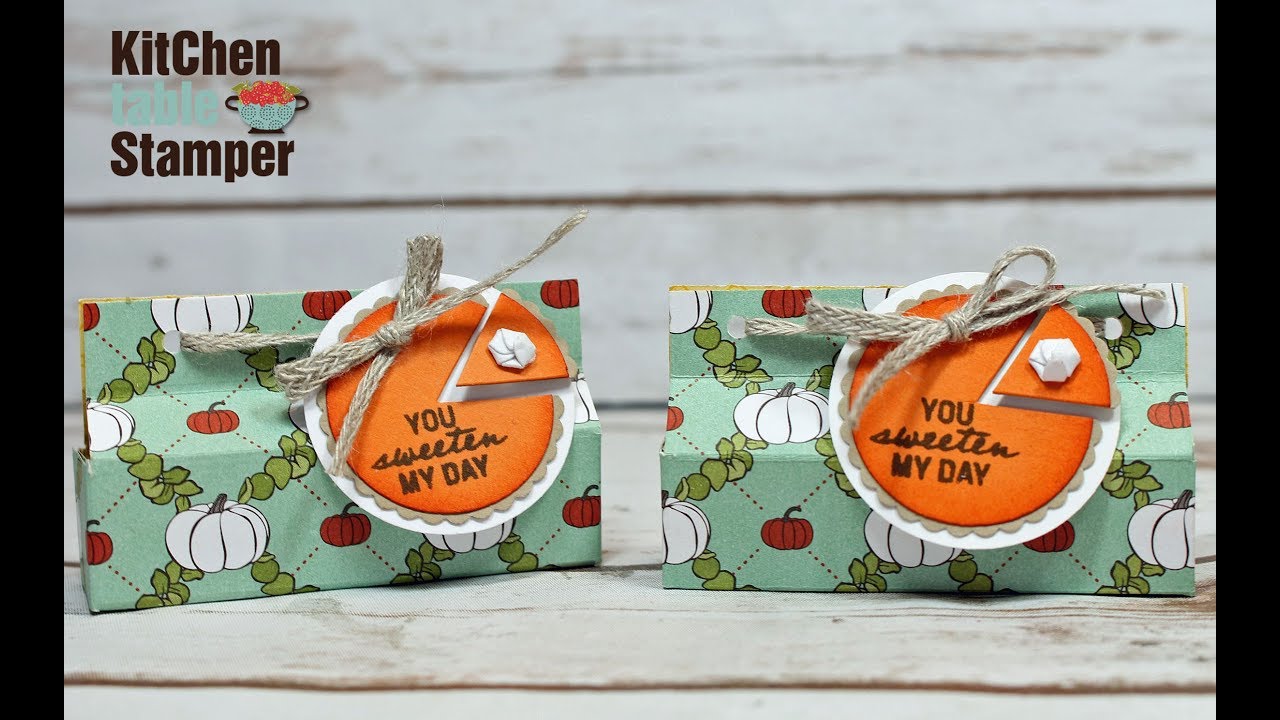 Stampin' Up! Nothing Sweeter Pumpkin Pie ChapStick Treat Box with Kitchen Table Stamper