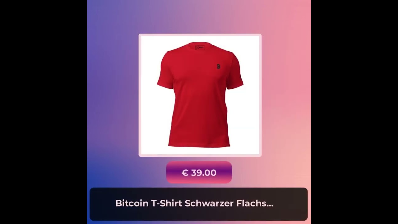 Bitcoin T-Shirt Schwarzer Flachstick Unisex