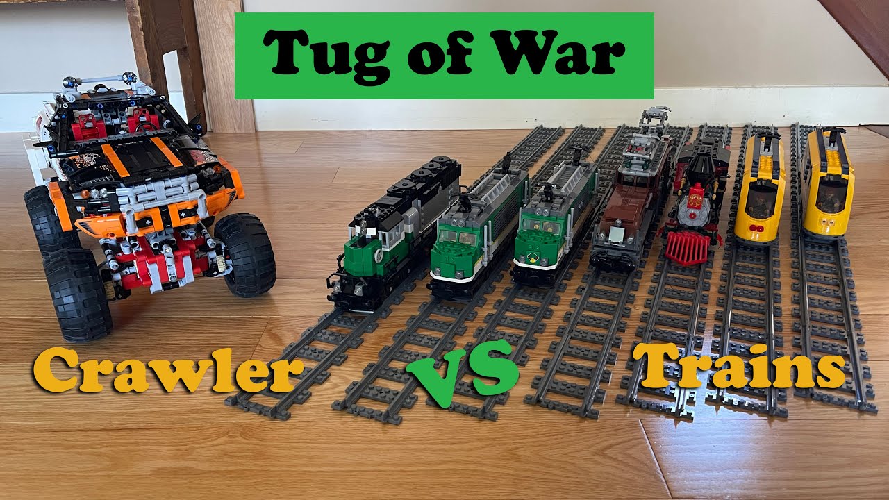 Lego TUG OF WAR - Trains vs Lego Technic 4x4 Crawler