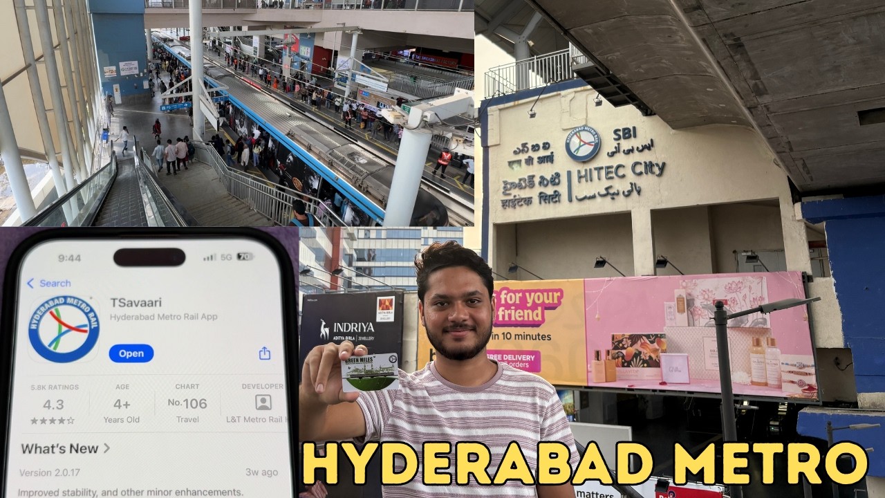 Hyderabad Metro First Ride & Metro Card Guide | TSavaari App Experience