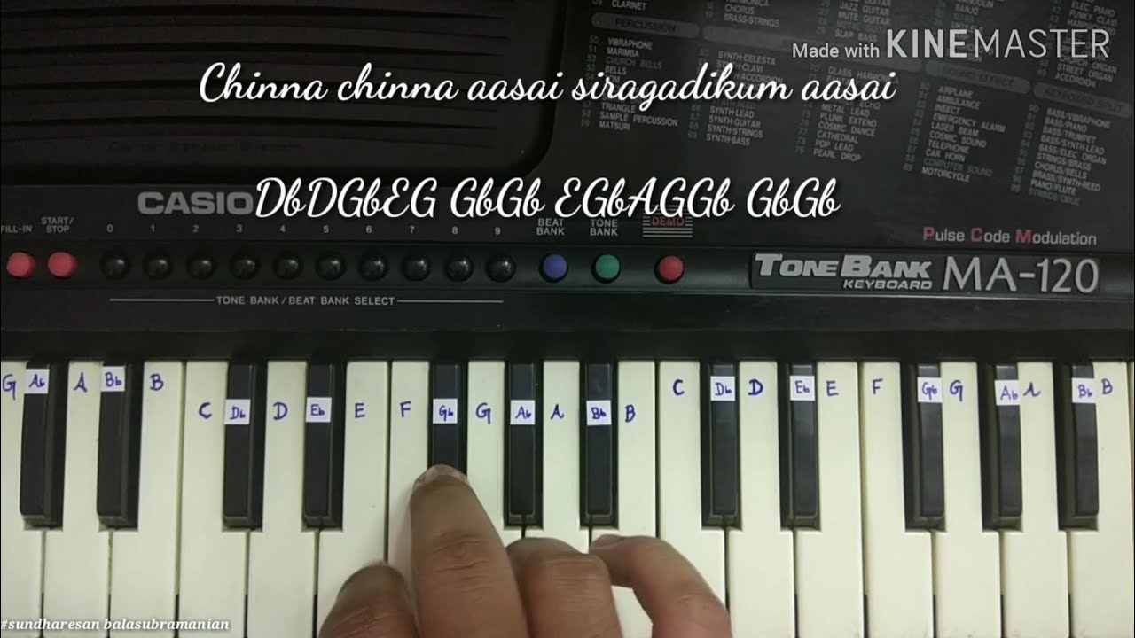 Chinna Chinna Aasai | BEGINNERS KEYBOARD TUTORIAL | Roja | A.R.Rahman song piano notes