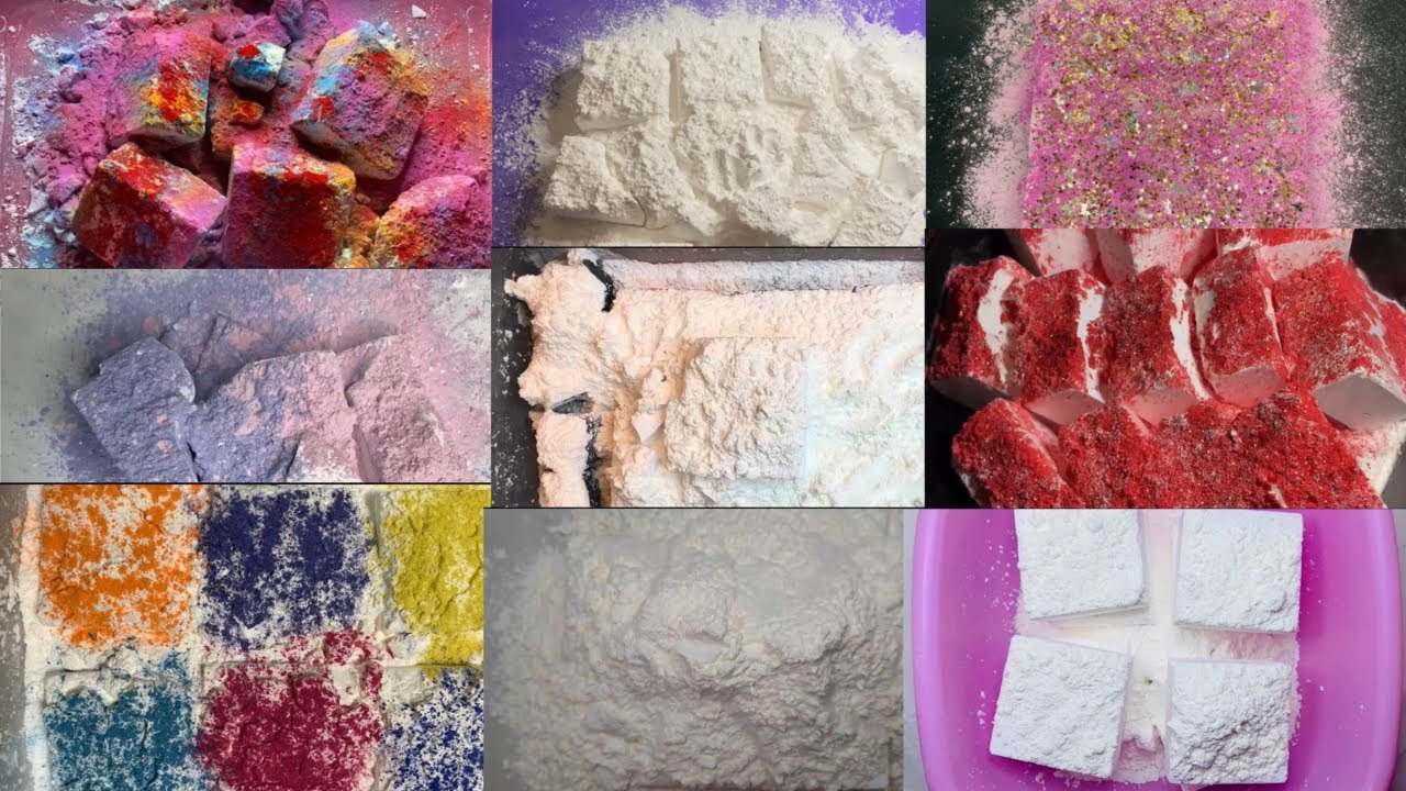 FRESH AND DYED GYM CHALK W CORNSTARCH 🌽 | ASMR | sleep aid | oddly satisfying